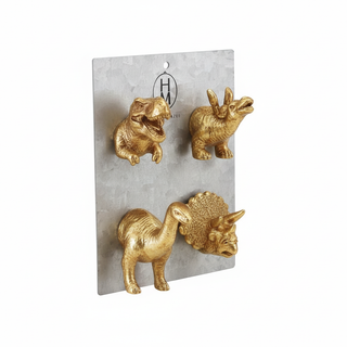 Dinosaur Magnets arranged together showing different angle view