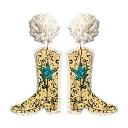 Gold Shania Boot Earrings