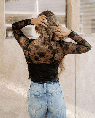 Indie & Co. | Women's Apparel Women's Tops Black Floral Lace Top