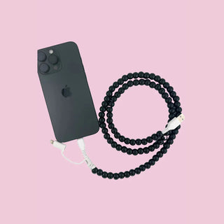 JILLIAN INK LLC Electronics Black Beaded Phone Charger with Dual Cables