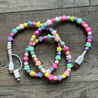 JILLIAN INK LLC Electronics Stars Beaded Phone Charger with Dual Cables