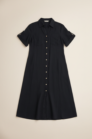 Black Woven Midi Dress