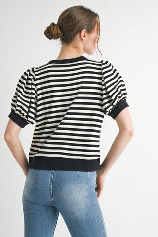 Jodifli Women's Tops Casual Stripe Top