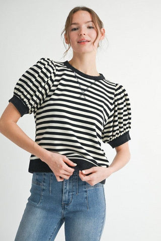 Jodifli Women's Tops Casual Stripe Top