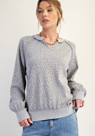 Jodifli Women's Tops Ditsy Flower Print Top