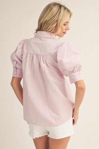 Jodifli Women's Tops Pearl Button Top