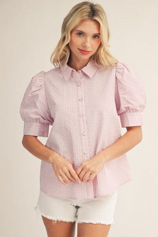 Jodifli Women's Tops Pearl Button Top