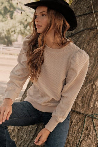 Jodifli Women's Tops Puff Shoulder Top