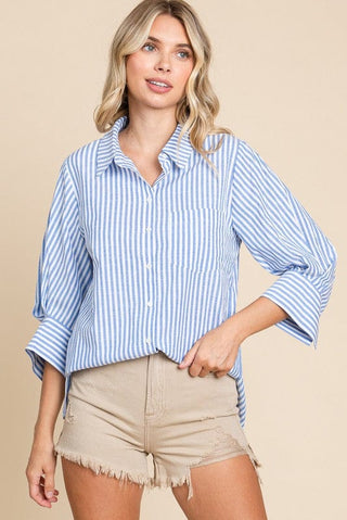 Jodifli Women’s Tops Striped Button Down Top