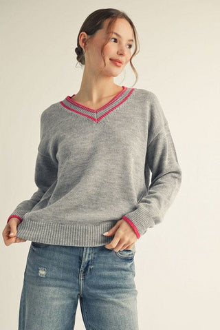 Jodifli Women's Tops V-Neck Sweater