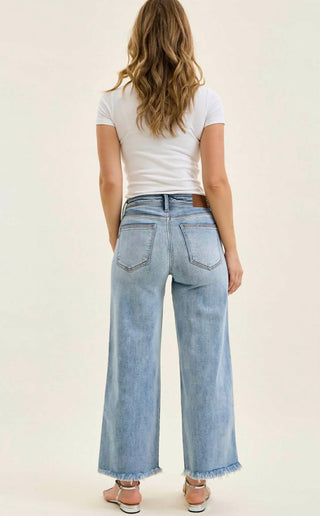 Judy Blue Women's Bottoms Judy Blue Mid Rise Wide Leg Ankle Jeans