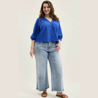 Judy Blue Women's Bottoms Judy Blue Mid Rise Wide Leg Ankle Jeans