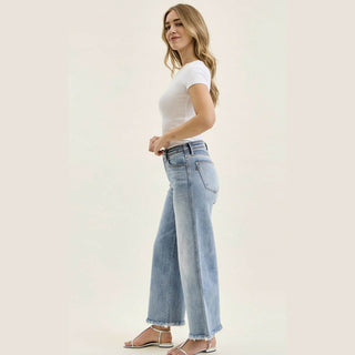 Judy Blue Women's Bottoms Judy Blue Mid Rise Wide Leg Ankle Jeans