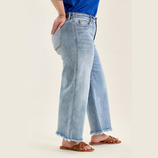 Judy Blue Women's Bottoms Judy Blue Mid Rise Wide Leg Ankle Jeans