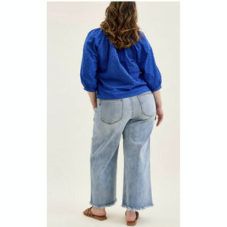 Judy Blue Women's Bottoms Judy Blue Mid Rise Wide Leg Ankle Jeans