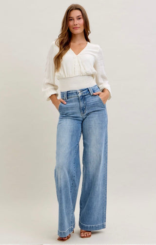 Judy Blue Women's Bottoms Judy Blue Trouser Wide Leg Jeans