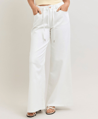 Judy Blue Women's Pants Judy Blue White Palazzo Pants