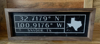 Kendrick Home Home Decor Snyder Coordinates Sign