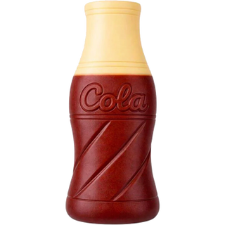 Keycraft Big Squij Cola bottle-shaped toy with dark brown and cream two-tone design