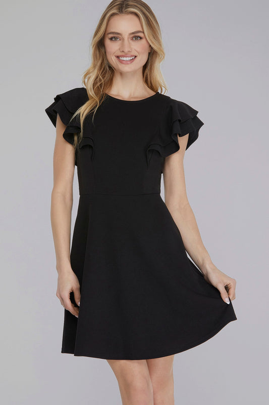 Flutter Sleeve Heavy Knit Dress