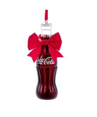 Kurt Adler Christmas Ornament Coca Cola Bottle Bow Ornament