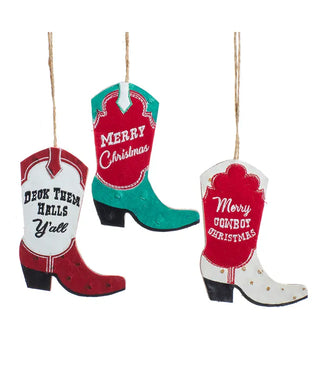 Kurt Adler Christmas Ornaments Cowboy Boot Ornament