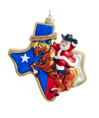 Kurt Adler Christmas Ornaments Glass Texas Santa Ornament