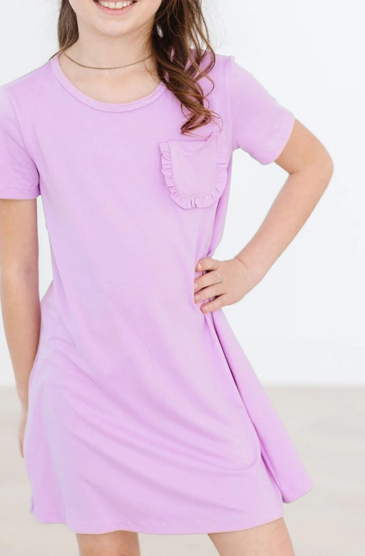 Girls Lilac T-shirt Dress