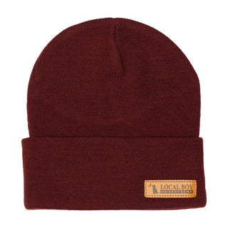 Local Boy Men's Accessories Garnet Leather Label Beanie