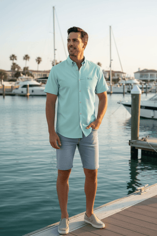 Local Boy Men's Tops Mint Low Country Button Down Top