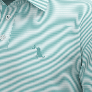 Local Boy Men's Tops Palms Aqua Polo