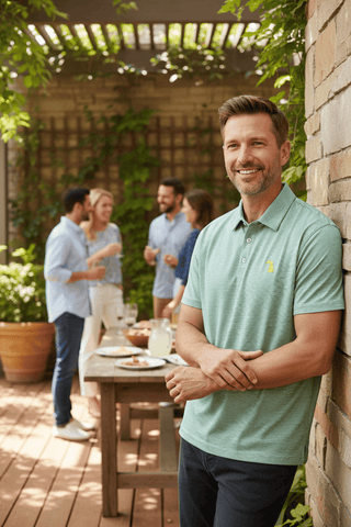 Local Boy Men's Tops Sage Driftwood Polo
