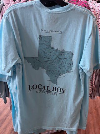 Local Boy Men's Tops TX Waterways Tee