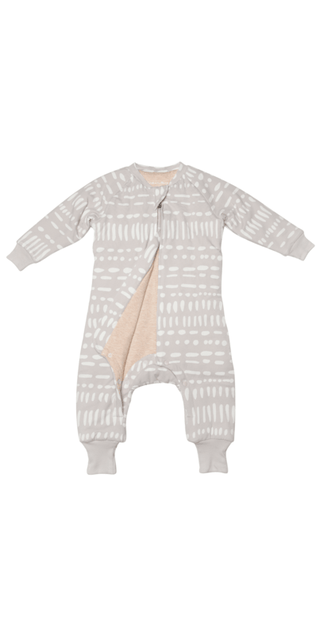 LouLou Lollipop Baby Footies Tencel Sleeper-Grey Mudcloth