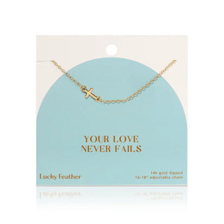 Lucky Feather Women's Necklaces Love Never Fails Necklace