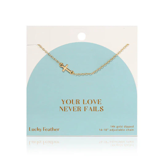 Lucky Feather Women's Necklaces Love Never Fails Necklace