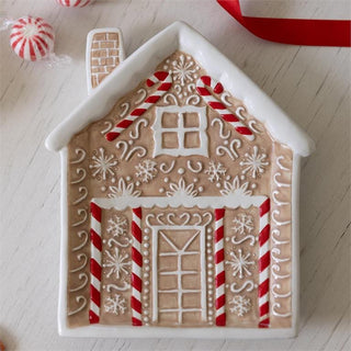 Mary Square Christmas Decor Gingerbread House Plate