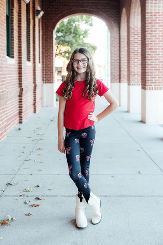 Mila & Rose Kid's Bottoms Texas Tech Leggings