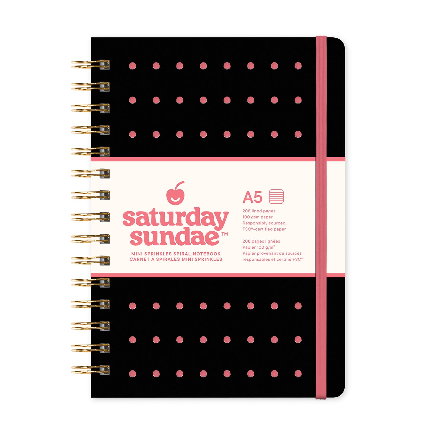 Black Cherry Mini Sprinkles Spiral Notebook