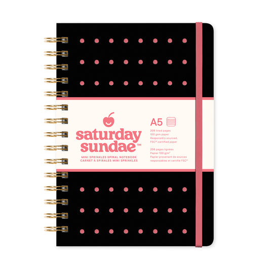 Black Cherry Mini Sprinkles Spiral Notebook