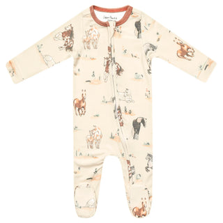 Copper Pearl Zip Up Footie
