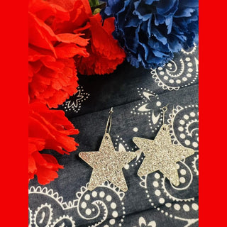 P & PD Women's Earrings Glitter Star Earrings
