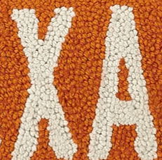 Peking Handicraft Blankets Texas Orange White Hook Pillow