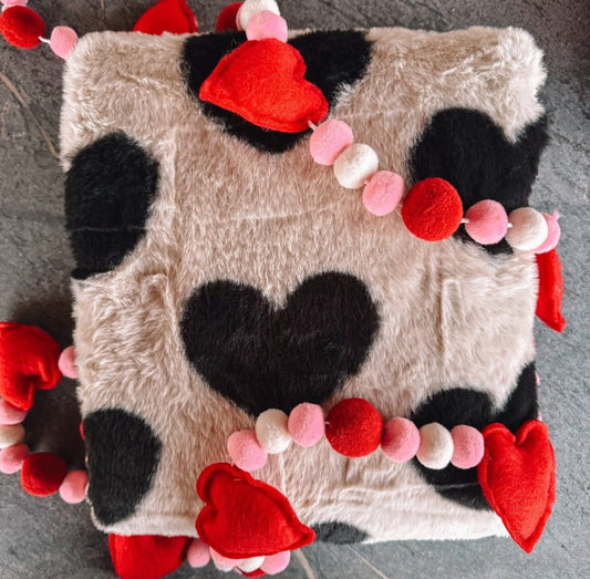 Prickly Pear Blankets Cream Heart Blanket