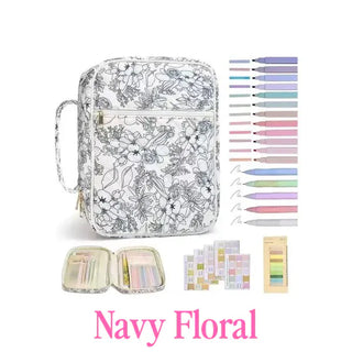 Prickly Pear Bible Cover Navy Floral Quilted Bible Cover