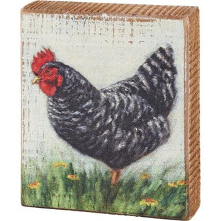 Primitives by Kathy Home Decor Block Sign Plymouth Rock Chx
