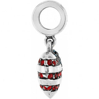 Brighton Of The Heartland silver charm with red crystal stripes and circular bail