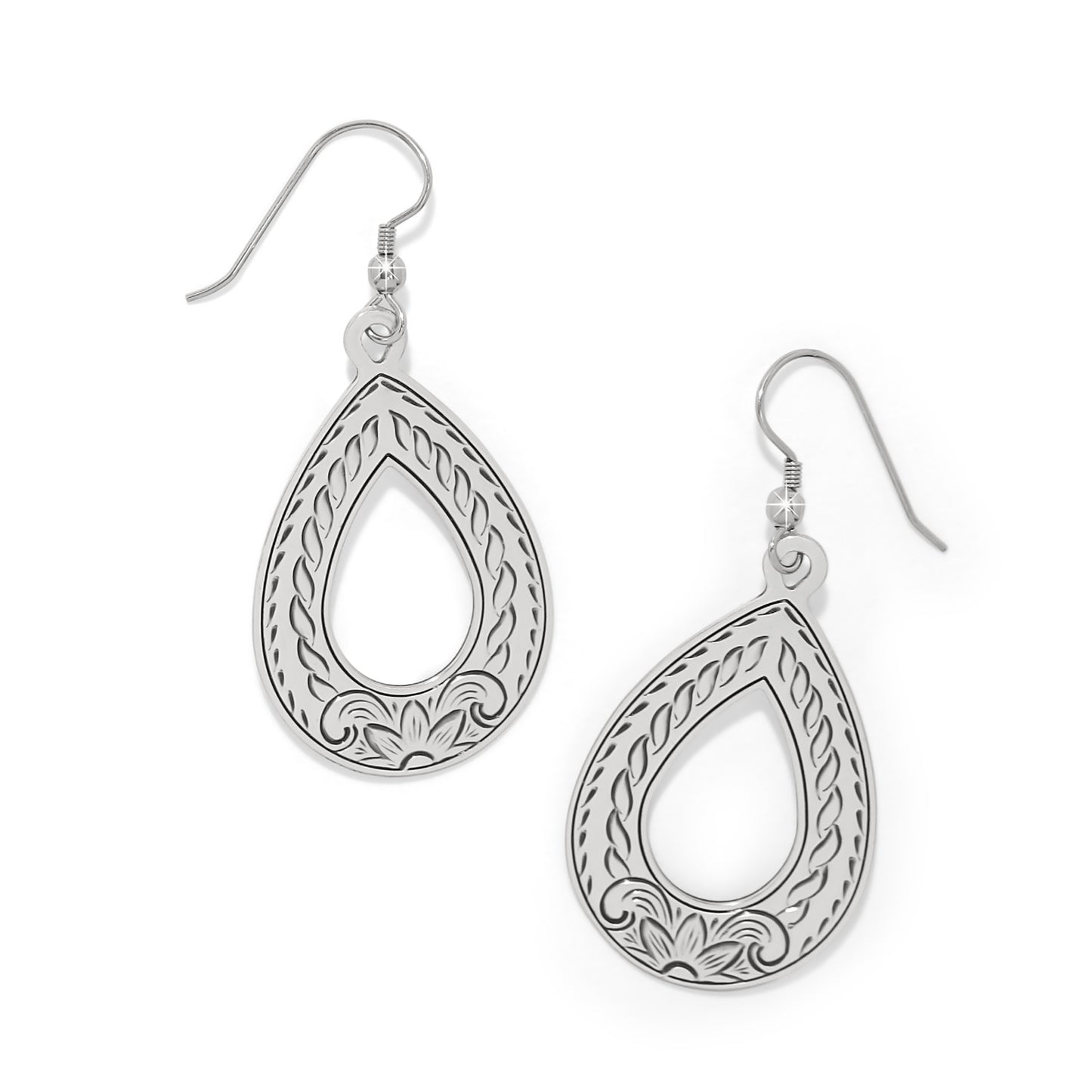 Mosaic Open Teardrop French Wire Earrings