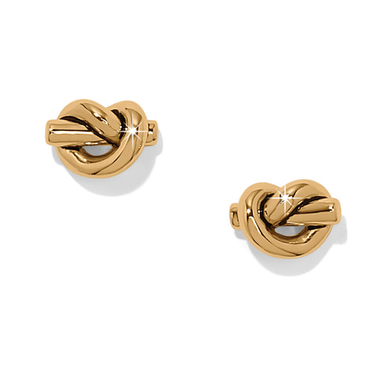 Interlok Gold Single Knot Mini Earrings
