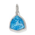 Brighton silver pendant with triangular aqua blue faceted gemstone in bezel setting